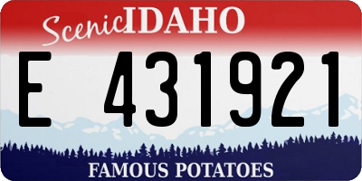 ID license plate E431921
