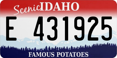 ID license plate E431925