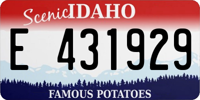 ID license plate E431929