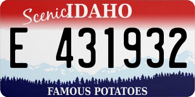 ID license plate E431932