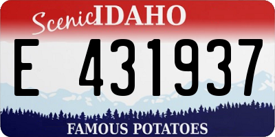 ID license plate E431937