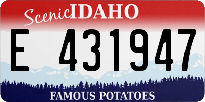 ID license plate E431947
