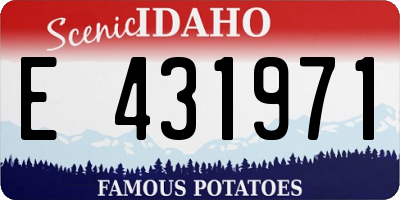 ID license plate E431971
