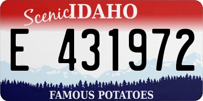 ID license plate E431972