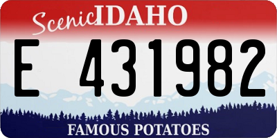 ID license plate E431982