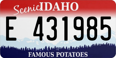 ID license plate E431985