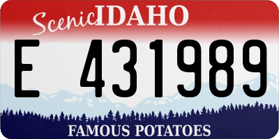 ID license plate E431989