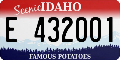ID license plate E432001