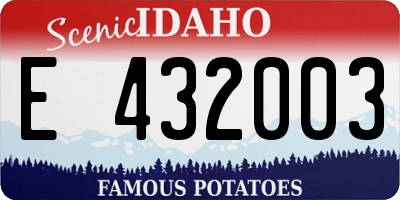 ID license plate E432003