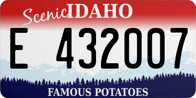 ID license plate E432007