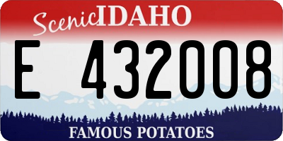 ID license plate E432008