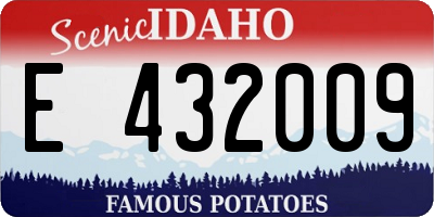 ID license plate E432009