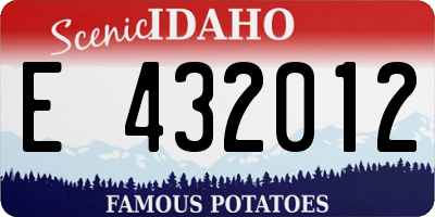ID license plate E432012