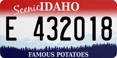 ID license plate E432018