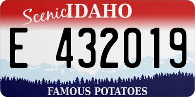 ID license plate E432019