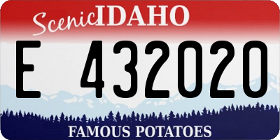 ID license plate E432020