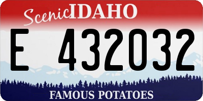 ID license plate E432032