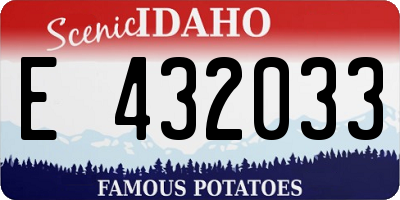 ID license plate E432033