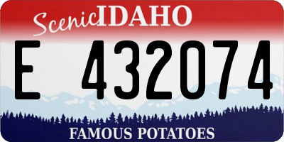 ID license plate E432074
