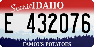 ID license plate E432076
