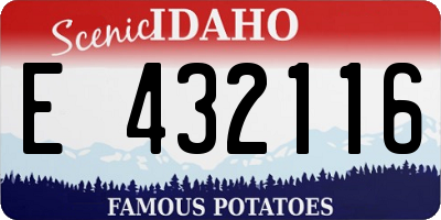 ID license plate E432116