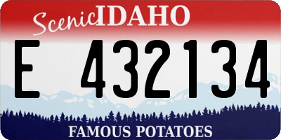 ID license plate E432134