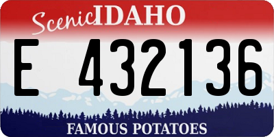 ID license plate E432136