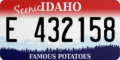 ID license plate E432158