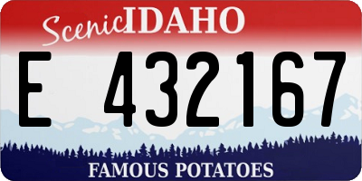 ID license plate E432167