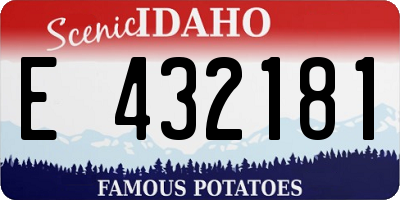 ID license plate E432181
