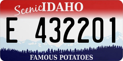 ID license plate E432201