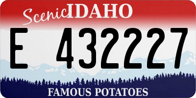 ID license plate E432227