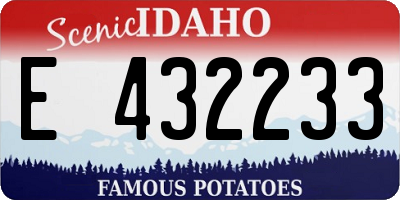 ID license plate E432233