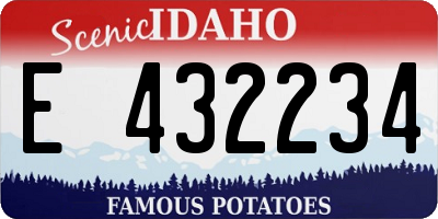 ID license plate E432234