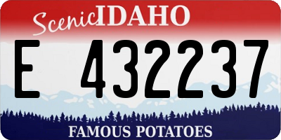 ID license plate E432237