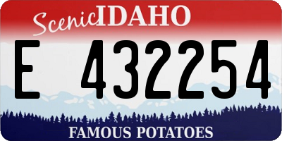 ID license plate E432254