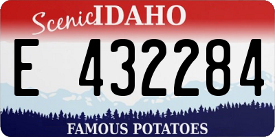 ID license plate E432284