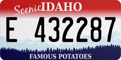 ID license plate E432287