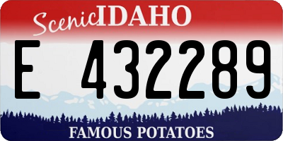 ID license plate E432289