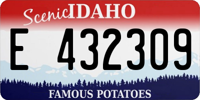 ID license plate E432309