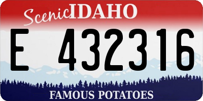 ID license plate E432316