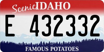ID license plate E432332