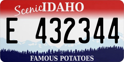 ID license plate E432344
