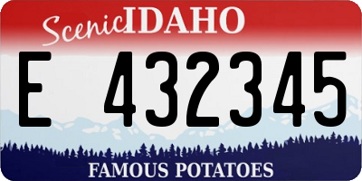 ID license plate E432345