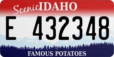 ID license plate E432348