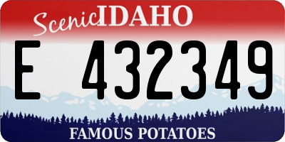 ID license plate E432349