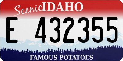 ID license plate E432355
