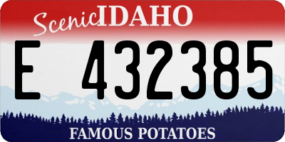 ID license plate E432385