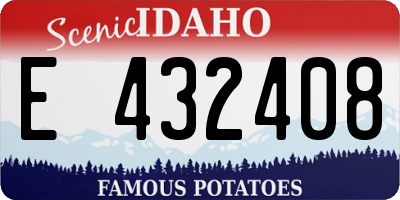 ID license plate E432408