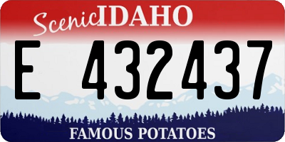 ID license plate E432437